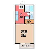 リバティヒルズ光陽台  ｜ 栃木県塩谷郡高根沢町光陽台4丁目（賃貸アパート1DK・1階・27.08㎡） その2