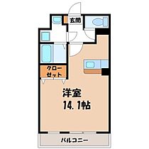 モアクルーズ  ｜ 栃木県宇都宮市野沢町（賃貸マンション1K・4階・34.88㎡） その2