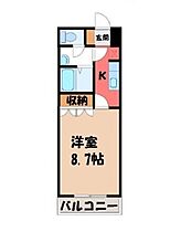 ボンヌール  ｜ 栃木県下野市仁良川（賃貸アパート1K・2階・29.75㎡） その2