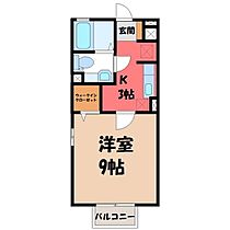 ハニーコート B  ｜ 栃木県宇都宮市平松本町（賃貸アパート1K・1階・30.03㎡） その2