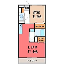 Base 1LDKの間取図画像