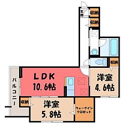 D-Imparable 2LDKの間取図画像