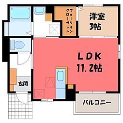 サンライズガーデンG 1LDKの間取図画像