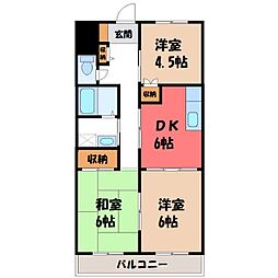 コーポ宝 3DKの間取図画像