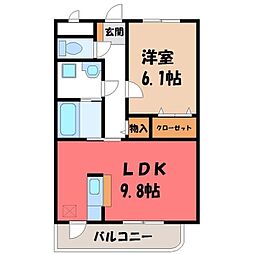 ロード&スカイ 1LDKの間取図画像