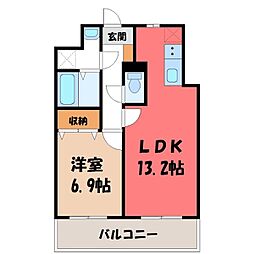リバーサイド天神 1LDKの間取図画像