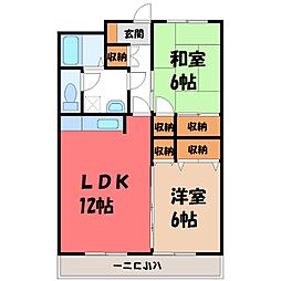 サンワマンション 2LDKの間取図画像