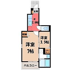 グリーンフィールズ 2Kの間取図画像