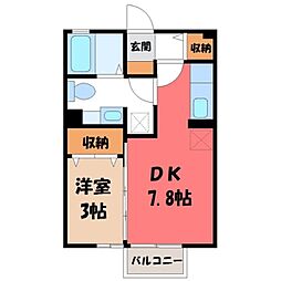 ウェールス 1DKの間取図画像