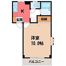 ハイツアルプ 1Kの間取図画像