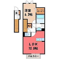 メゾン医大前桜A 1LDKの間取図画像