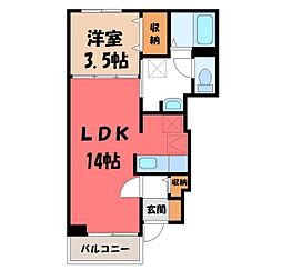 JR東北新幹線 宇都宮駅 バス14分 団地坂上下車 徒歩4分 1階/-