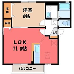 ハイツ・ラフィーネ2 1LDKの間取図画像