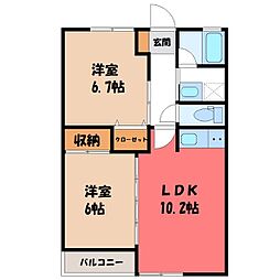 コーポL 2LDKの間取図画像