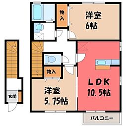 ビューテラスB 2LDKの間取図画像
