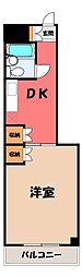 NAC宇都宮コーポ 1DKの間取図画像