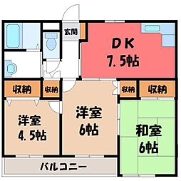 アージュ今泉 3DKの間取図画像