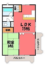 アネックス関口 1LDKの間取図画像