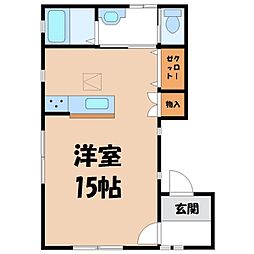 竹林5メゾネット ワンルームの間取図画像