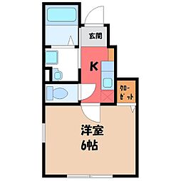 フォーリアさくらA 1Kの間取図画像