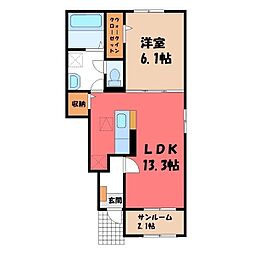 ポテトハイムD 1LDKの間取図画像