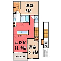 ラフレシール・ネオ 2LDKの間取図画像