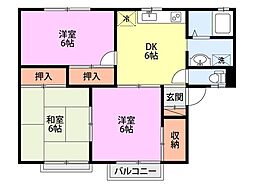 カーサペスカ 3DKの間取図画像