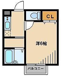 東武東上線 坂戸駅 徒歩11分の賃貸アパート 2階1Kの間取り