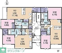 Luna　Grace 1階1LDKの間取り