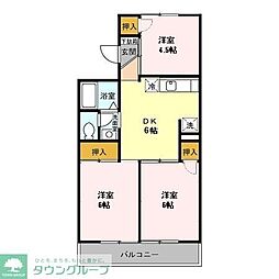 グランディオス久喜 3DKの間取図画像