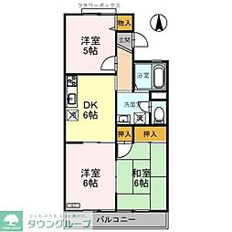 セジュール彩 2階3DKの間取り