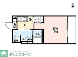 パーク指扇 1階1Kの間取り