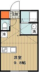 桶川市寿1丁目アパート ワンルームの間取図画像