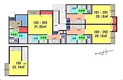 Ｌａｐｉｓ東大宮 2階1Kの間取り