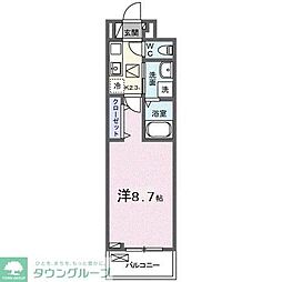 メルヴェーユ七里 2階1Kの間取り