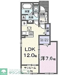 東武伊勢崎線 加須駅 徒歩11分の賃貸アパート 1階1LDKの間取り