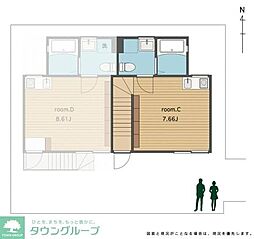 ＣＡＳＩＴＡ　カシータ 2階ワンルームの間取り