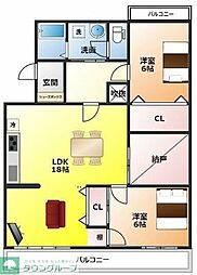 土呂ラポールレジデンス 1階2SLDKの間取り