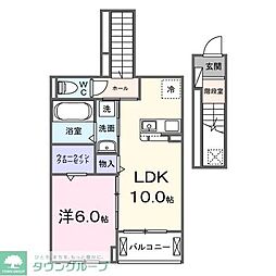ブリッサ　パラシオ 2階1LDKの間取り