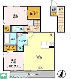 Ｂｏｇｏｒ Ｒｅｓｉｄｅｎｃｅ 3階2LDKの間取り