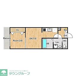 (仮称)ジーメゾン北上尾 1階1DKの間取り