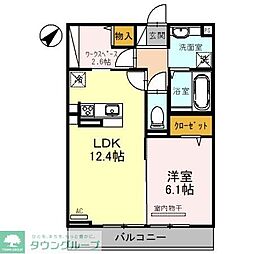 ARTEMIS 2階1LDKの間取り