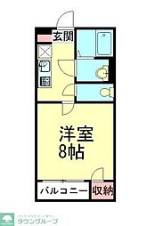 レオネクストLife高坂 1Kの間取図画像