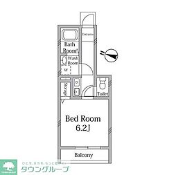 MQuarto箭弓町 1Kの間取図画像
