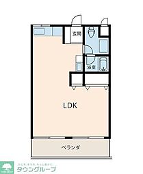 レジデンス白樺 ワンルームの間取図画像