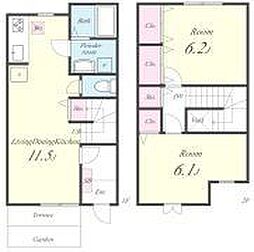 フォレストヒルズC棟 2LDKの間取図画像