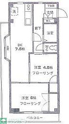 松本マンション 2DKの間取図画像