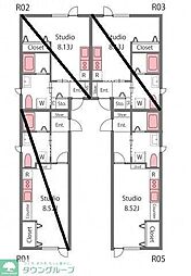 アリッサム ワンルームの間取図画像
