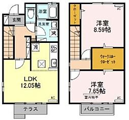 ドミール彩 2LDKの間取図画像