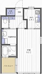 アルメゾンアネシス 1Kの間取図画像
